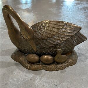 Brass Goose and Eggs